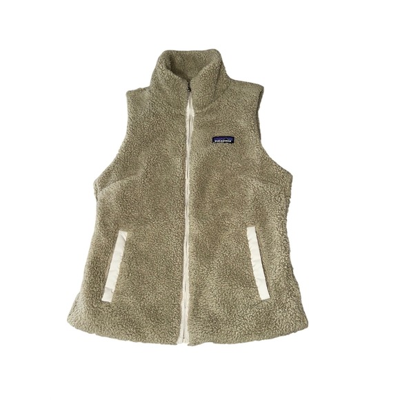 Patagonia Jackets & Blazers - Patagonia Vest Women's Small Tan Los Gatos Sherpa Fleece Pockets Full Zip